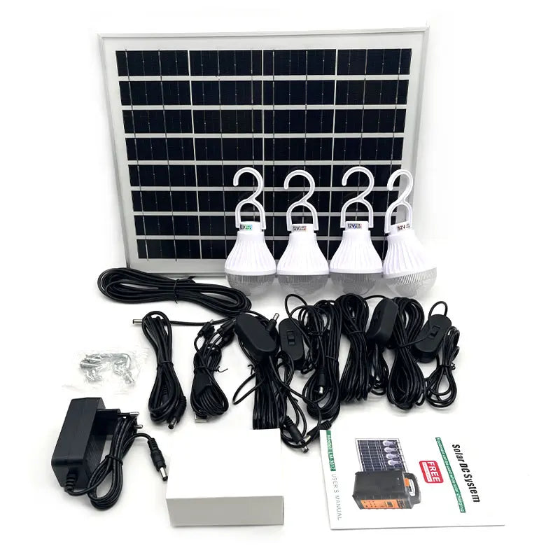 Mini Solar System With Radio Blue Tooth Speaker Camping Flood Light Solar Panel Kit For Homes