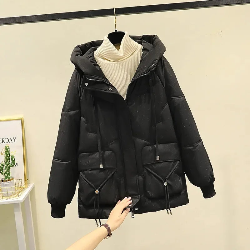 2023 New Winter Jacket Women Parka Hooded Thick Warm Female Snow Wear Coat Casual Outwear Down Cotton Jacket Parkas