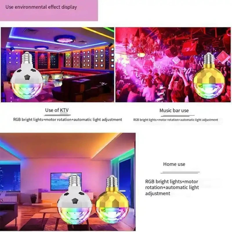 Newest 6W LED Disco Light Bulb E27 Rotating Strobe Bulbs RGB Color Crystal Stage Party Lights Disco Lamp Christmas lights85-265V - Jamboshop.com