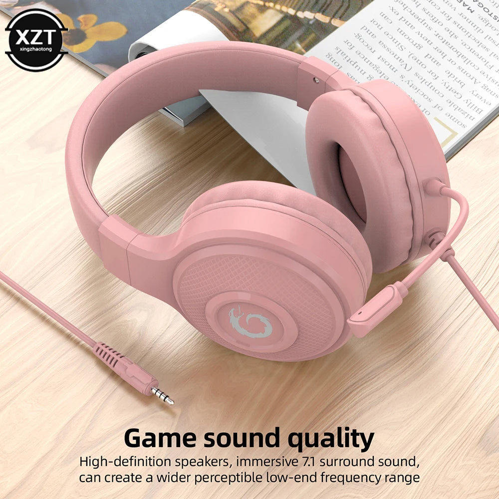 New Wired Headphones with Microphone for PC/PS4/Xbox/Laptop Gaming Headset Gamer 3.5mm On-Ear Call Centre/Traffic/Office Headset