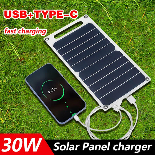 New Solar Panel 30W Factory Direct Sales Solar Mobile Phone Power Bank Portable Mobile Power Supply 6.8Vfor Car Yacht RV - Jamboshop.com