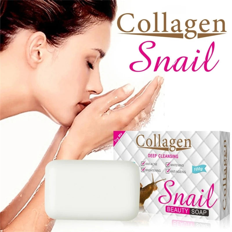 100g Snail Essence Handmade Soap Face Body Cleansing Bleaching Soap Skin Moisturizing Brighten Soap