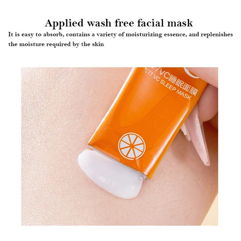 30pcs Vitamin C Sleeping Masks Beauty Face Moisturizing Skin Brightening Firming Disposable No-wash Facial Mask for Face Care