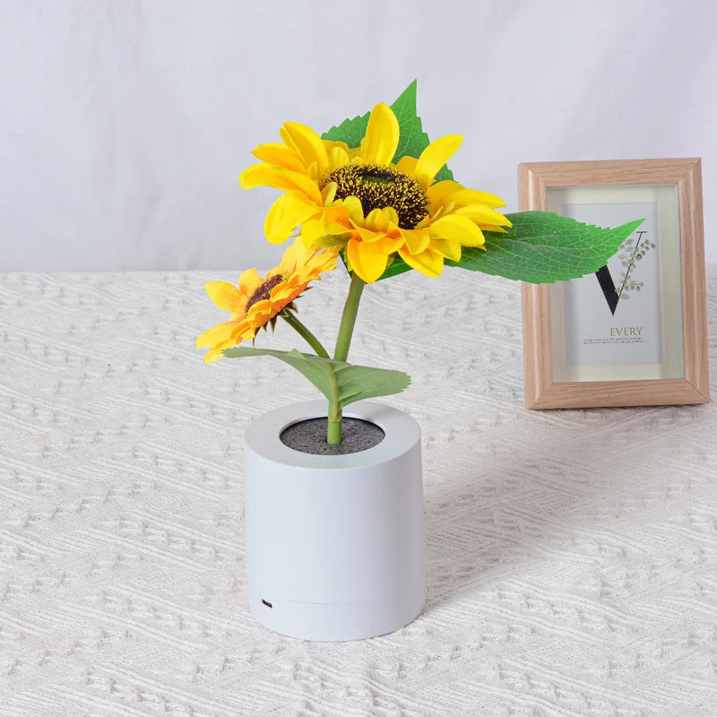 Rechargeable Sunflower Led Simulation Night Light Table Lamp Simulation Flowers Decorative Desk Lamp For Resturaunt Hotel Weddin - Jamboshop.com