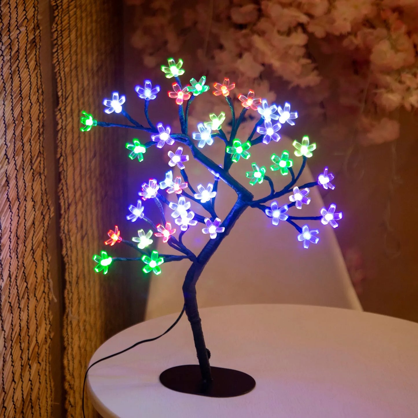 Cherry Blossom Tree Light,17inch 40LED Lighted Tabletop Artificial Flower Bonsai Tree Lamp USB Powered Gifts for Home Decor - Jamboshop.com