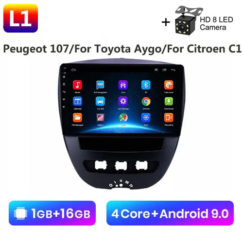 Android 10 2 Din Car Multimedia Player For Peugeot 107 Toyota Aygo Citroen C1 2005-2014 Head Unit Stereo GPS Navigation BT WIFI - Jamboshop.com