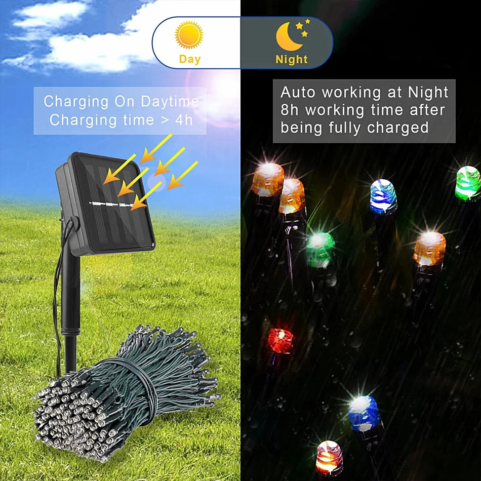 Solar lamp string Outdoor Lighting led 7M 22M 200LEDs For Garden Decoration Christmas Fairy Light Home Solar Power Lamp - Jamboshop.com