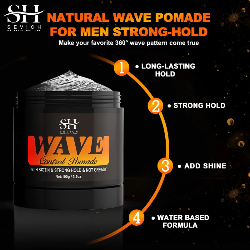 2023 Natural Wavy Frizz Control Pomade Strong Hold Nourishing Scalp Wave Cream Hair Styling Tools Anti-Hair Loss For Black Men - Jamboshop.com