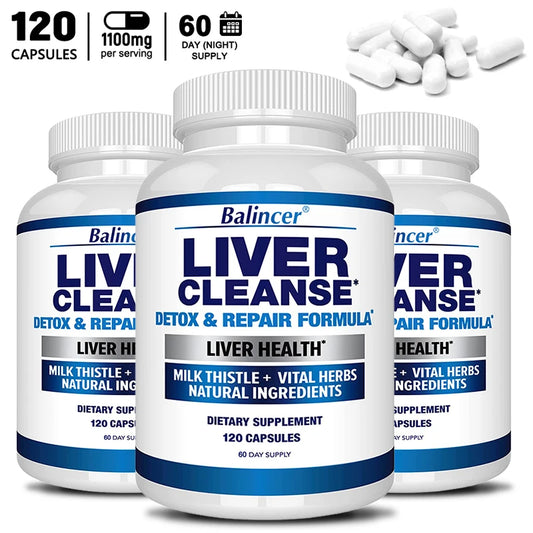 Balincer Liver Capsules + Milk Thistle Liver Detoxification & Cleansing for Health Boosts Liver Detox Antioxidants & Detoxifiers