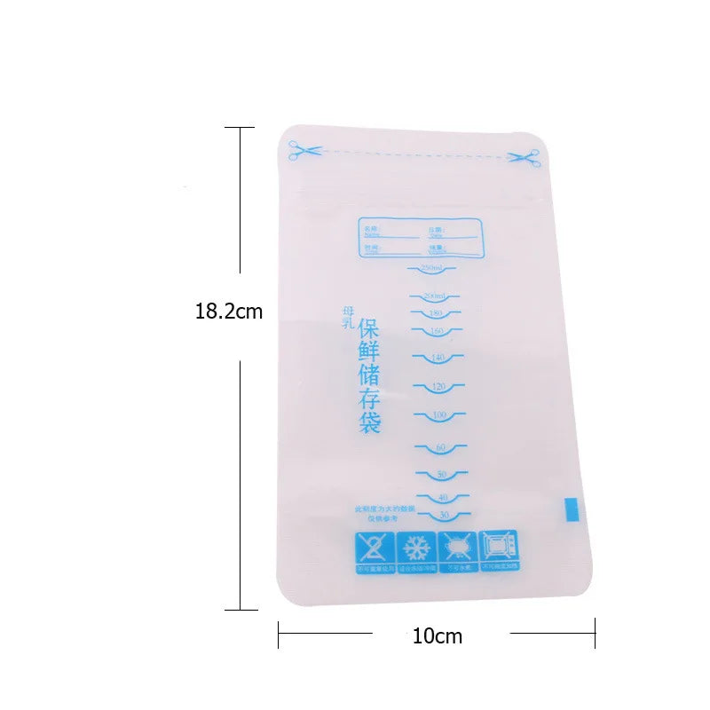 250ml Milk Freezer Bags Mother Milk Baby Food Breast Milk Bag BPA Free Baby Safe Feeding Bag Feeding Breast Pump Save Part 30Pcs