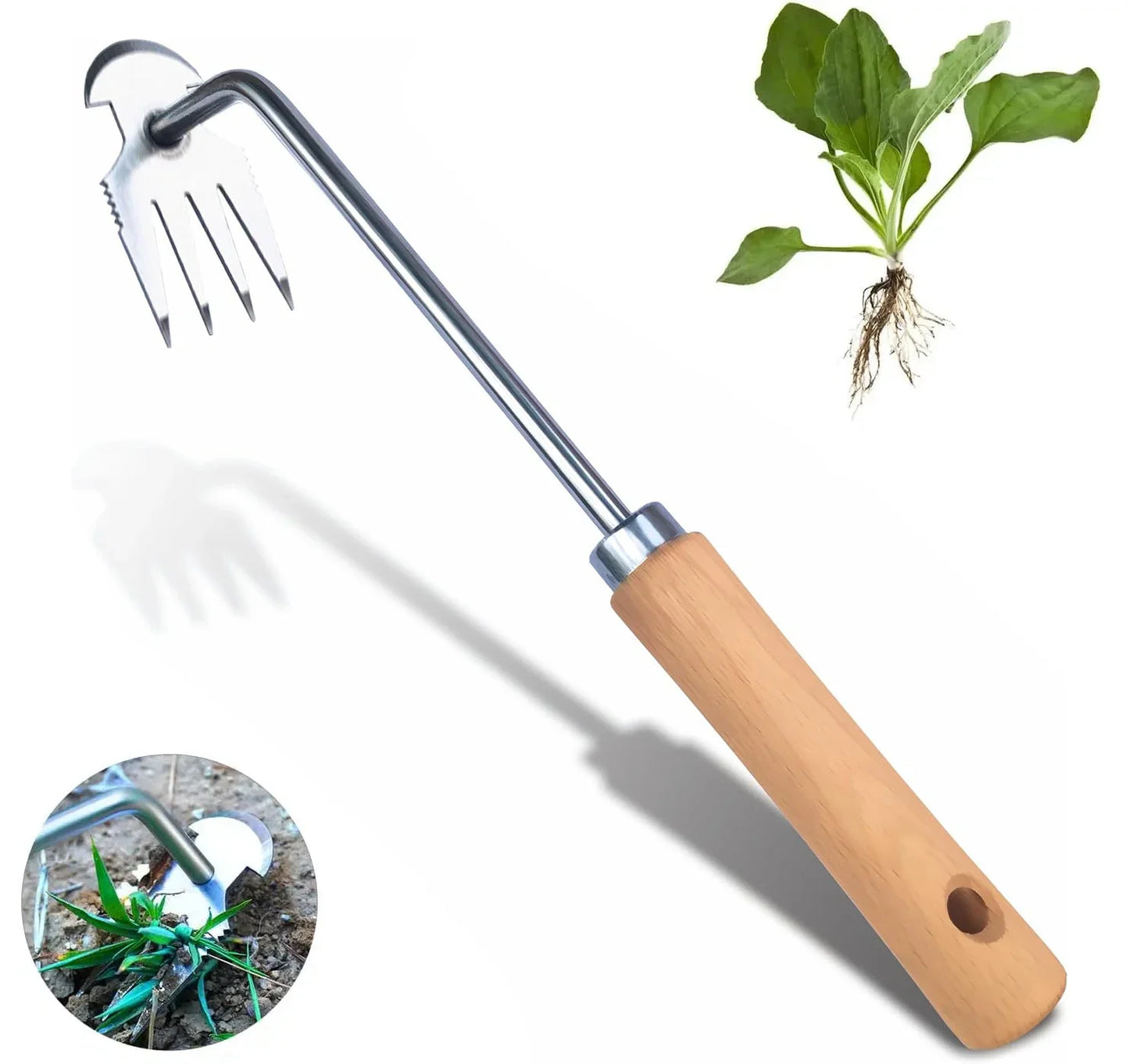 New Stainless Steel Garden Weed Puller Tool Manual Hand Weeder for Puller Garden Yard Farm Weed Removal Multifunctional Weeding