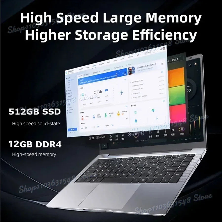 2024 Ultra Slim i7 Laptop 14.1 Inch Intel Core i7-7500U Windows 11 16GB RAM 1TB 2TB SSD 1920*1080 Notebook Computer Portable PC