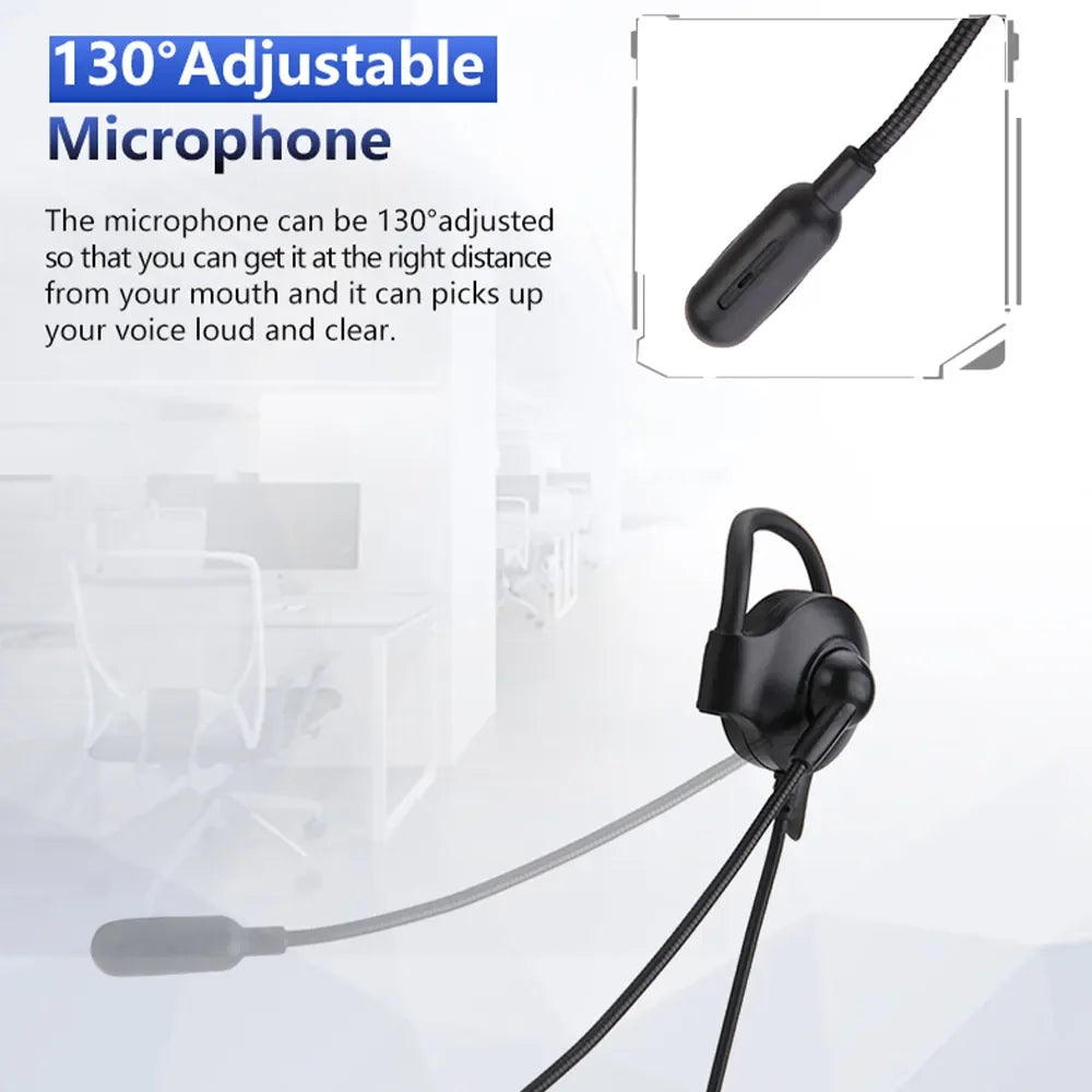 Call Center Headset With Mic Service Headphone for Cordless Telephone Wired Phone Headset 3.5mm Centre/Traffic/Computer Headset