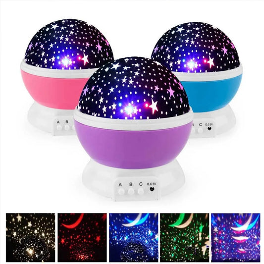 1pc LED Colorful Dream Auto Rotating Starry Sky Light Night Light USB Starry Sky Projector Small Table Light Night Light - Jamboshop.com