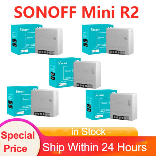 Sonoff Mini R2 Wifi Smart Switch MINIR2 2 Way Modules eWeLink APP DIY Switch Wireless Remote Control Work with Alexa Google Home - Jamboshop.com