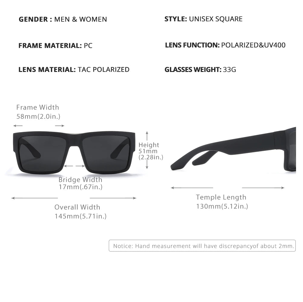 2023 Brand Polarized Sunglasses Men Cyrus Wide Unisex Square Sun Glasses Temples Origin Sunglass For Couple - Jamboshop.com