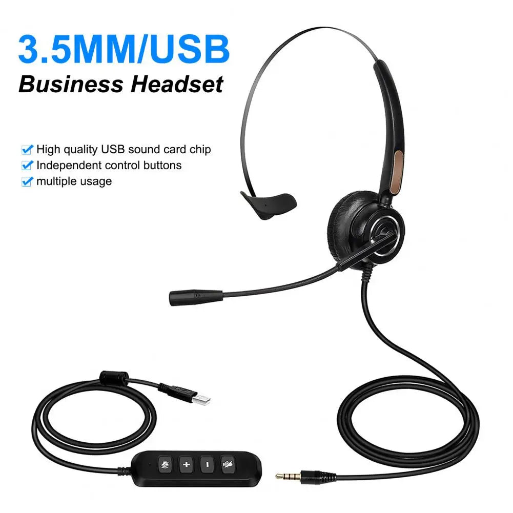 U900 H510 Telephone Headset High Fidelity Noise Reduction 3.5mm RJ9 MIC Long Cable Call Center Headphone For Telemarketing