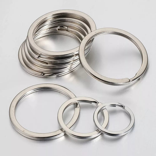 20pcs Stainless Steel Key Rings 20/25/28/30/35mm Round Flat Line Split Rings Keyring for Jewelry Making Keychain DIY Findings - Jamboshop.com