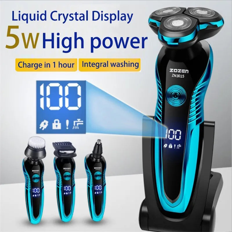 Electric Shaver Washable Rechargeable Electric Razor Shaving Machine for Men Beard Trimmer Wet-Dry Dual Use  ZN3015