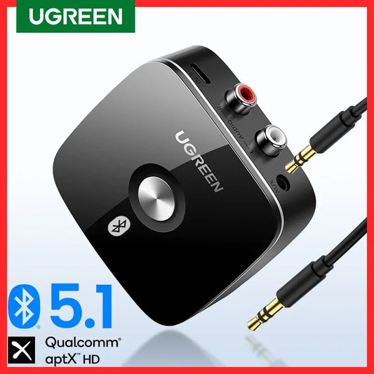 UGREEN Bluetooth RCA Receiver 5.1 aptX HD 3.5mm Jack Aux Wireless Adapter Music for TV Car 2RCA Bluetooth Audio Receiver aptX - Jamboshop.com