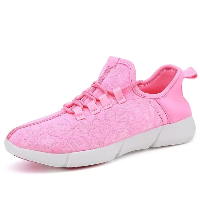 Spring Boy Luminous Glowing Sneakers Men Women Girl Kids LED Light Shoes Children Flashing Adults USB Recharge Fiber Optic Shoes - Jamboshop.com