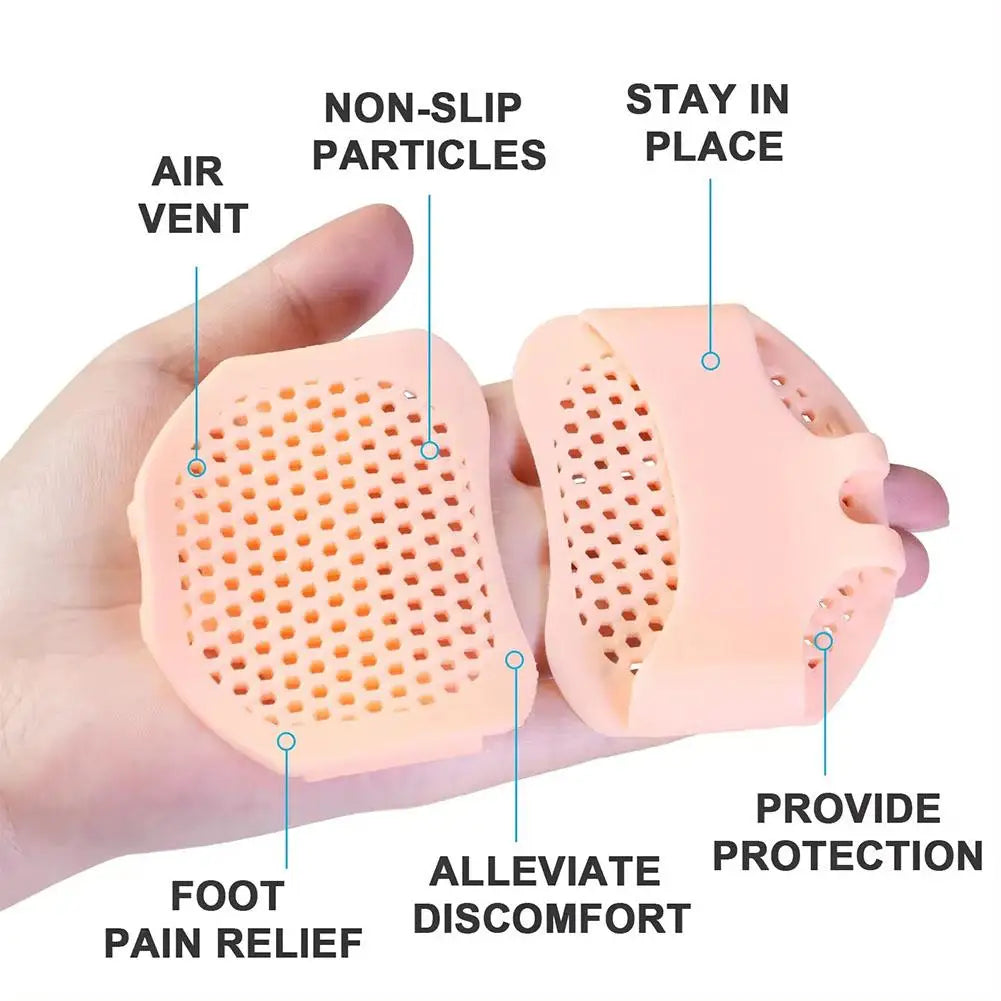 Silicone Metatarsal Pads Toe Separator Foot Pain Relief Orthotic Insoles With Forefoot Socks - 2pcs Foot Care Tool For Massage