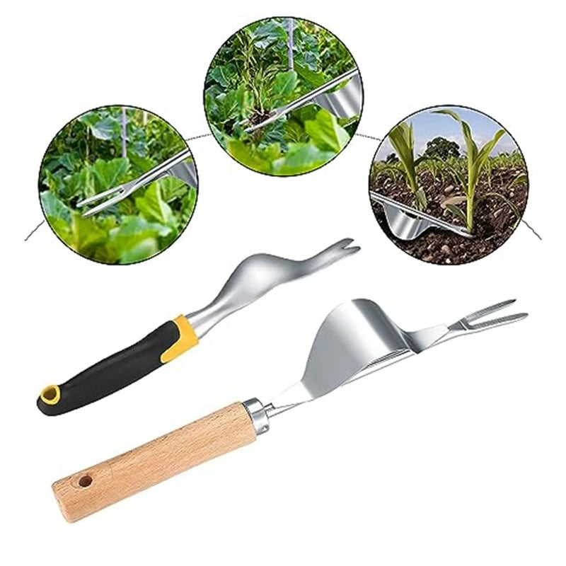 Set Of 2 Hand Weeder Pulling Tools Garden Weeder Removal Tool For Garden Yard Lawn Farm Weed Root Digging Durable