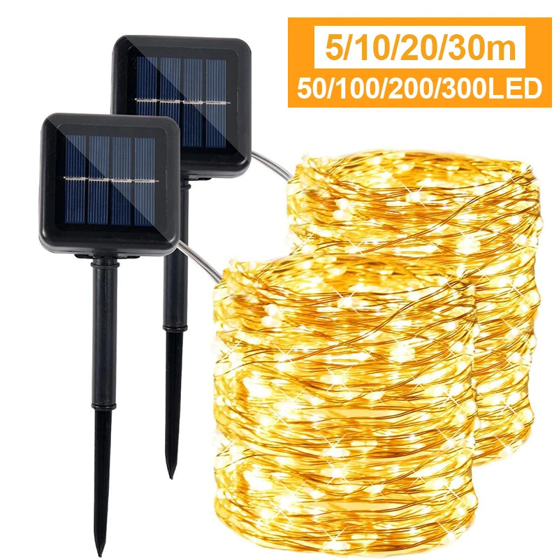 Solar Garland Led String Lights Outdoor Christmas Lights String Christmas Decor For Tree Home Garden New Year 2023 - Jamboshop.com