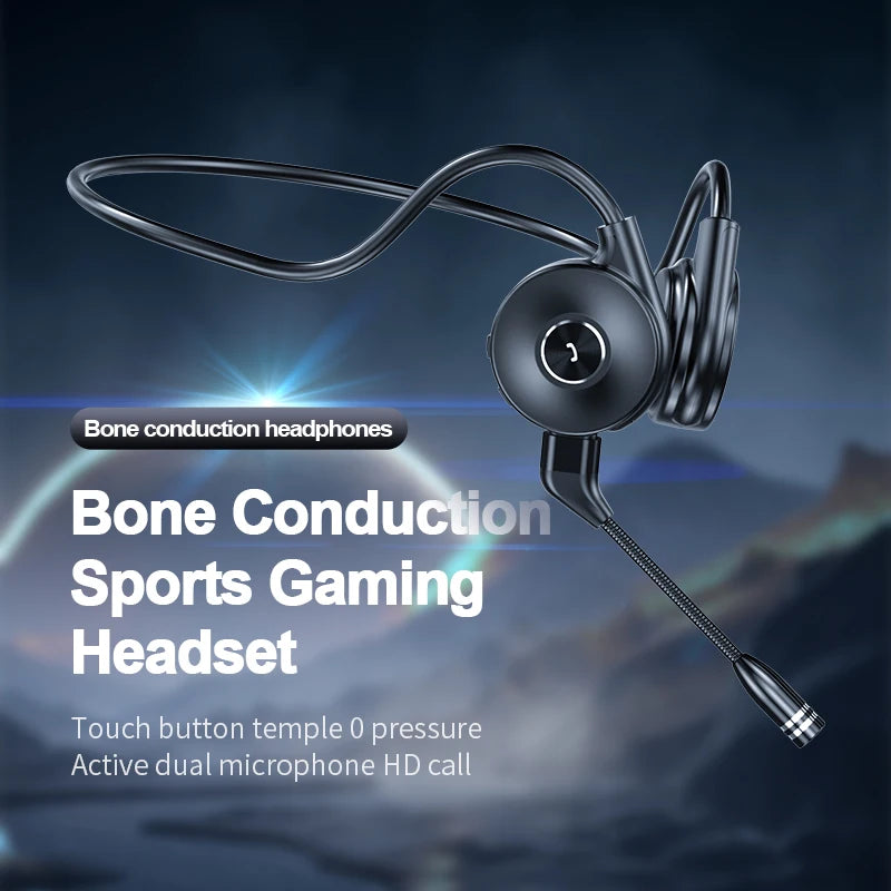 Bone Conduction Wireless Bluetooth Headset Painless Wear HD Call Protection Hearing Sports Business Sweat and Rain Prevention