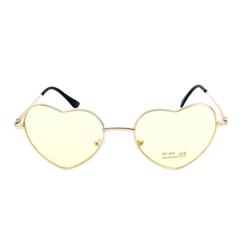 FOENIXSONG Women's Sunglasses Cute Heart Frame UV400 Vintage Mirror Glasses for Women Gafas очки Oculos Lentes - Jamboshop.com