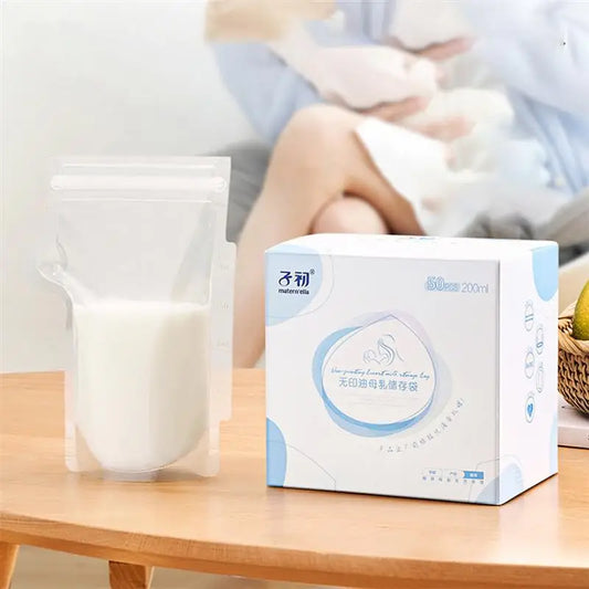 50Pcs Leakproof Breast Milk Bags 200ml Freshness Keeping Breast Milk Bags Mother Milk Freezer Feeding Infant Storage Milk Bag