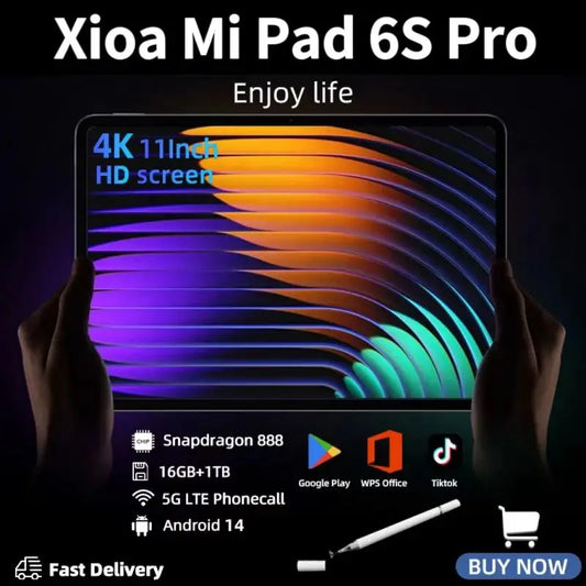 2024 Original Global Version Tablet PC Xiao Pad 6S Pro Android 14 Snapdragon 888 12000mAh 16GB+1TB 5G Dual SIM Card HD 4K Mi Tab