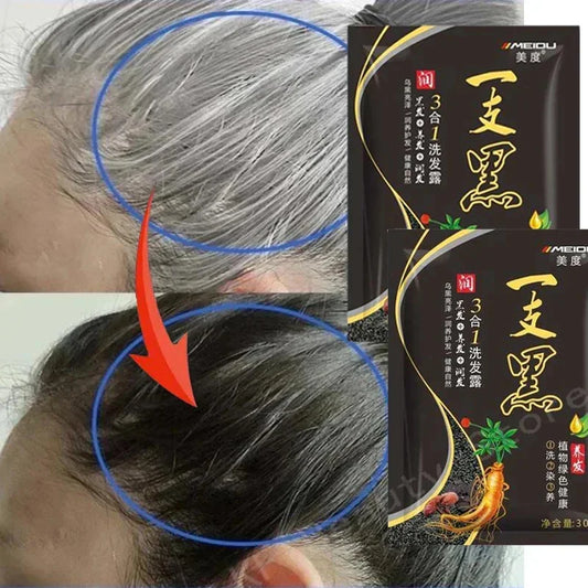 Pure Natural Herbal Hair Dye Shampoo 5 Minutes Change Hair Color Non-irritating Repair Gray White Nourishing Hair Beauty Health