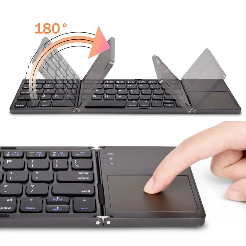 Wireless Folding Keyboard Bluetooth Keyboard With Touchpad For Windows, Android, IOS,Phone,Multi-Function Button Mini Keyboard - Jamboshop.com