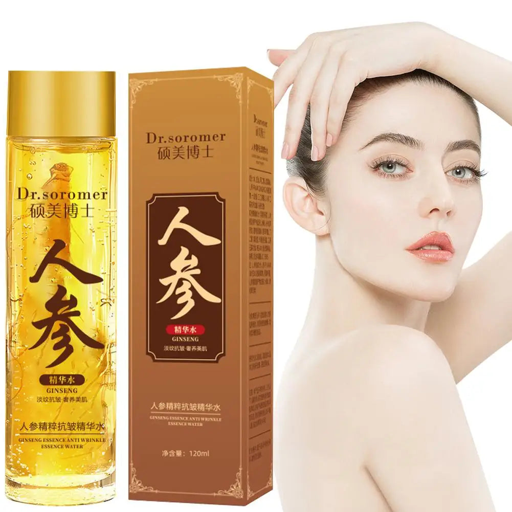 Ginseng Essence Beauty Essence Water120ml And Face Essence Serum100ml Slow Down The Skin Aging Deep Keep Face Moist Soothes Skin