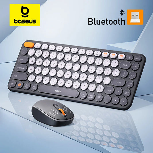 Baseus Mouse Bluetooth Wireless Computer Keyboard and Mouse Combo with 2.4GHz USB Nano Receiver for PC MacBook Tablet Laptop - Jamboshop.com