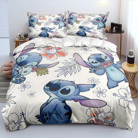 Anime Stitch Bedding Set 3D Cartoon Printed Quilt Duvet Cover Set Pillowcase Kids Beddroom Comfortable Home Decor - Jamboshop.com