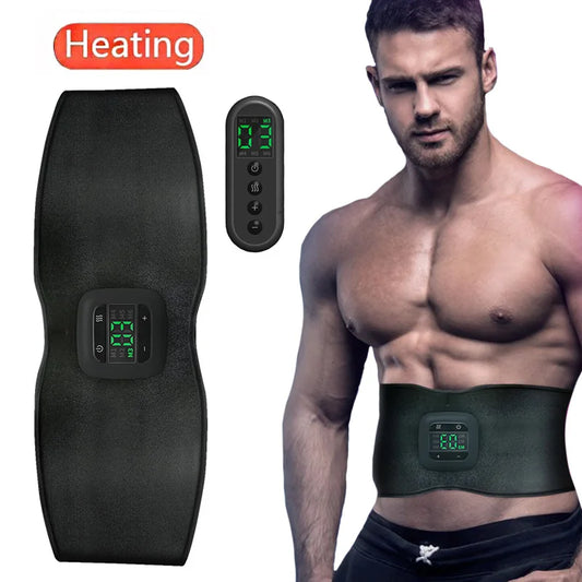 Electric Abdominal Toning Belt EMS Body Slimming Massage Belt Heating Warm Belly Abdomen Muscle Stimulator Fitness Weight Lose - Jamboshop.com