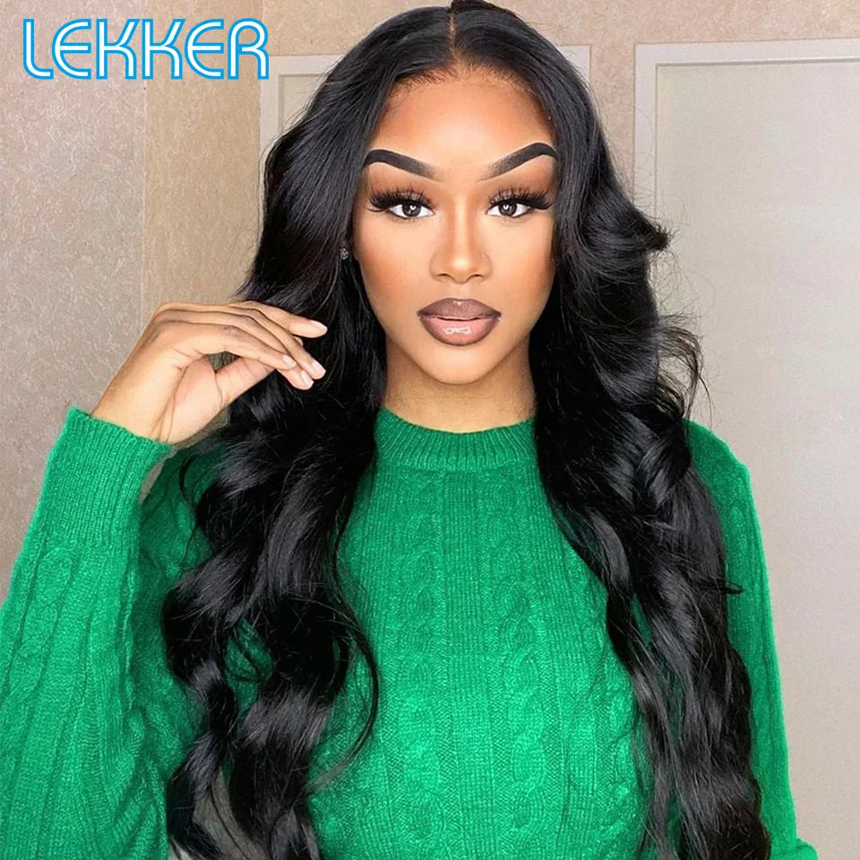 Lekker Wavy 13x6x1 T Part Lace Front Human Hair Wig For Women Glueless Brazilian Remy Hair Body Wave Middle Part Wear go Bob Wig - Jamboshop.com