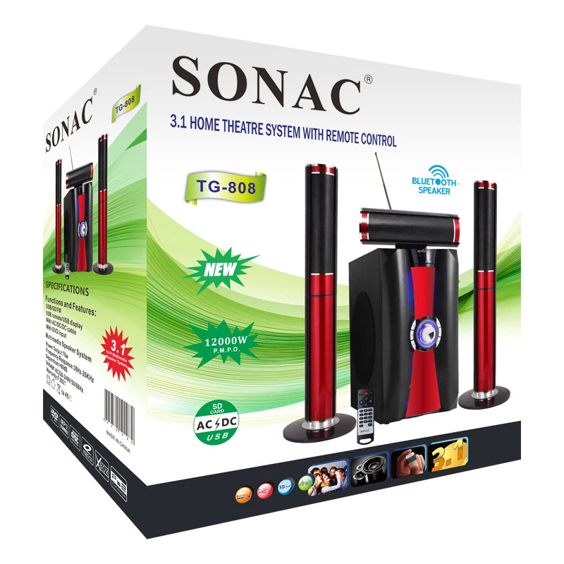 SONAC TG-808 New montarbo sub woofer column array speaker dj sound system audio sets