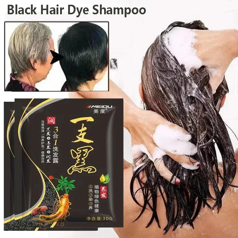 Pure Natural Herbal Hair Dye Shampoo 5 Minutes Change Hair Color Non-irritating Repair Gray White Nourishing Hair Beauty Health