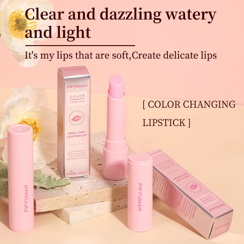 Magic Color-changing Lipstick Moisturizing Lip Balm Lip Plumping Gloss Pink Lip Care Moisturizer Female Makeup Korean Cosmetics