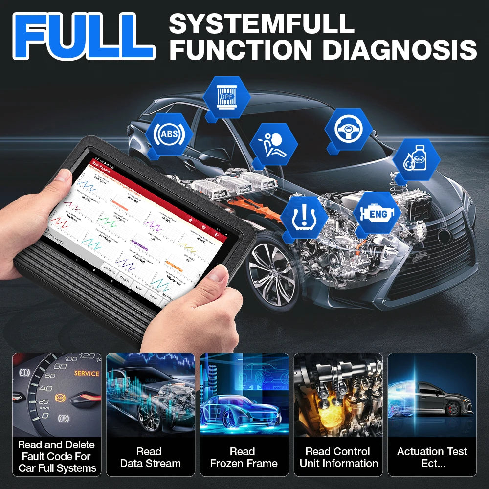 Launch X431 PRO V5.0 Automotive Diagnostic tools Full System ECU Coding Active test 37+ Service FCA CANFD DOIP OBD2 scanner - Jamboshop.com