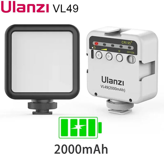 Ulanzi VL49 6W Mini Vlog LED Fill Light White 2000mAh 5500K Zoom Lighting Photographic Lighting Video Phone Selfie Fill Lamps - Jamboshop.com