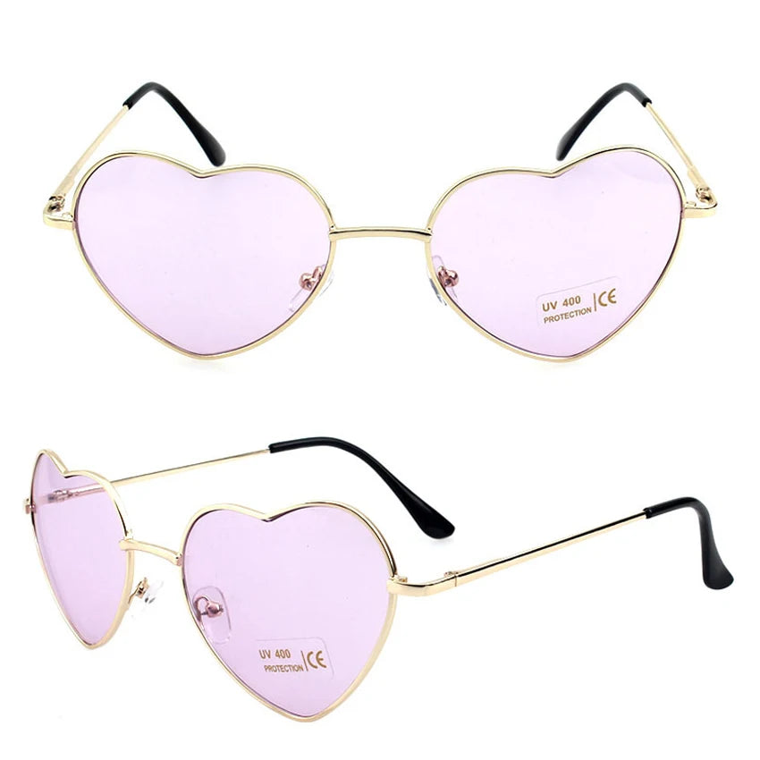 FOENIXSONG Women's Sunglasses Cute Heart Frame UV400 Vintage Mirror Glasses for Women Gafas очки Oculos Lentes - Jamboshop.com