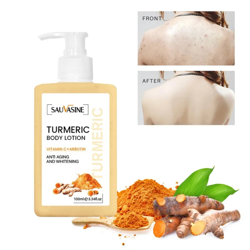 100ml Body Whitening Cream Turmeric Body Lotion Anti Aging Long-lasting Moisturizing Smooth Skin Lightening Cream for Dark Skin