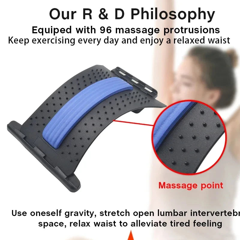 Back Stretcher Multi-Level Adjustable Massager Waist Neck Fitness Lumbar Cervical Spine Cervical Spine Support Massager Lying