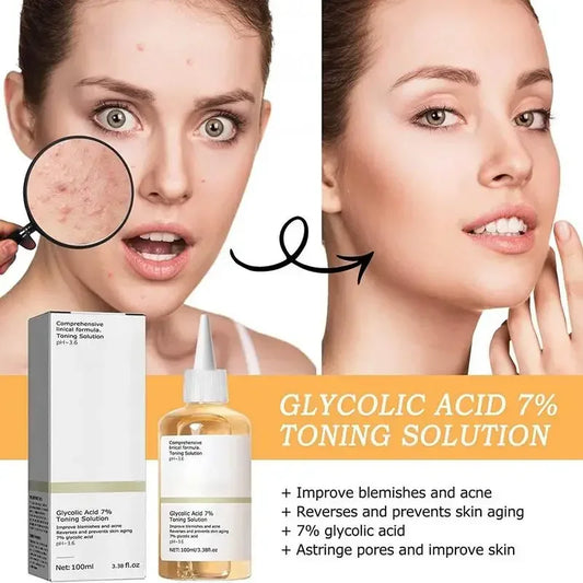 Glycolic Acid 7% Toning Solution Lifting Firming Wrinkles Dispelling Acne Lighten Pore Glow Facial Skin Care Acid Toner New 2024 - Jamboshop.com