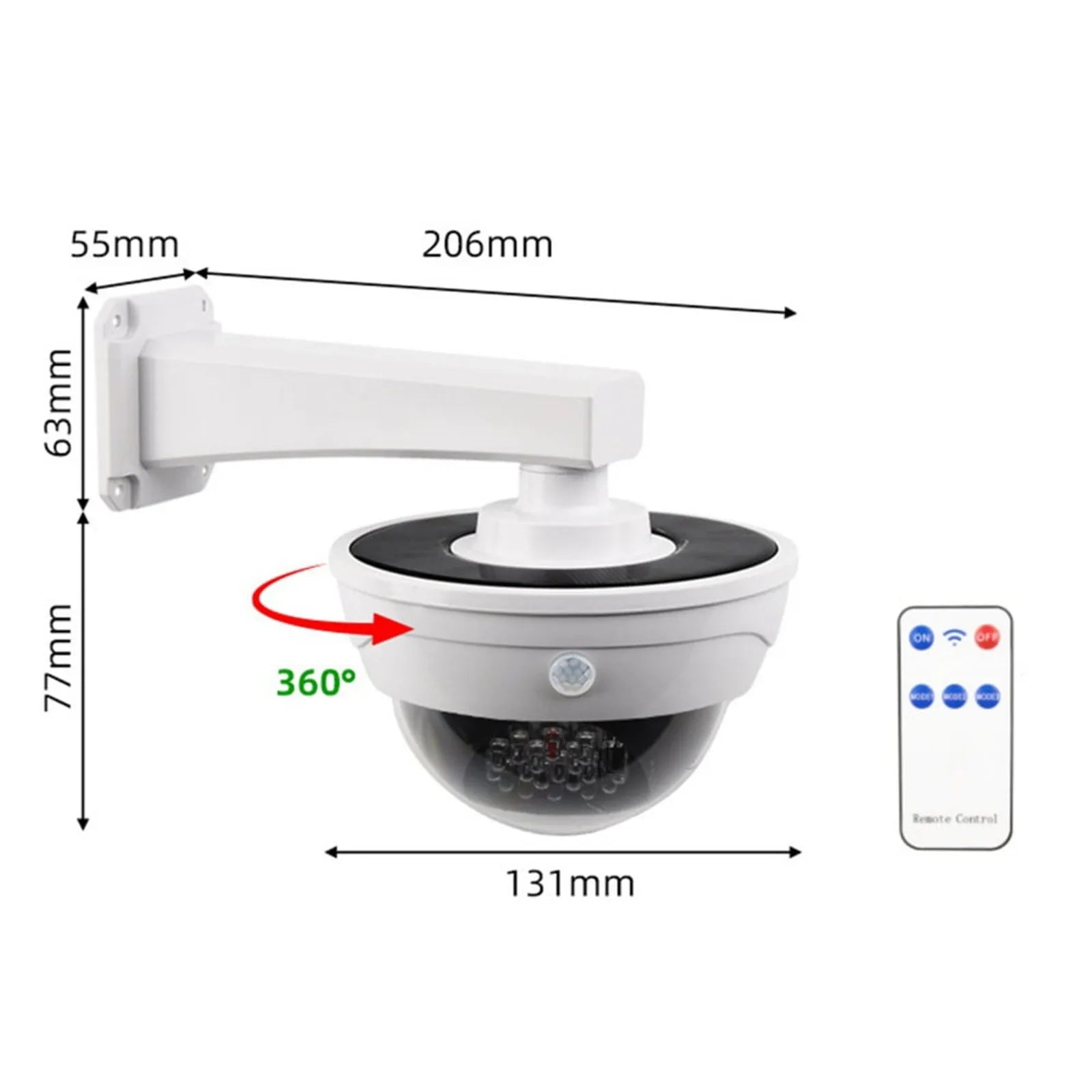 Solar Powered Security Camera Light Flashing With Led Motion Sensor Detection Light For Indoor Outdoor Home Office Garage - Jamboshop.com