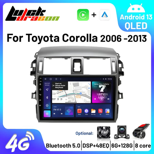 Carplay Android Auto for Toyota Corolla E140/150 2006 2007-2013 Multimedia Automotive Subwoofer Autoradio Android DSP 4G Player - Jamboshop.com